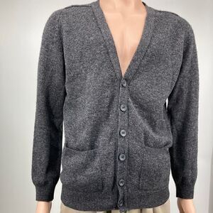 Armando 100% Lambswool Men’s Grey Cardigan Size S